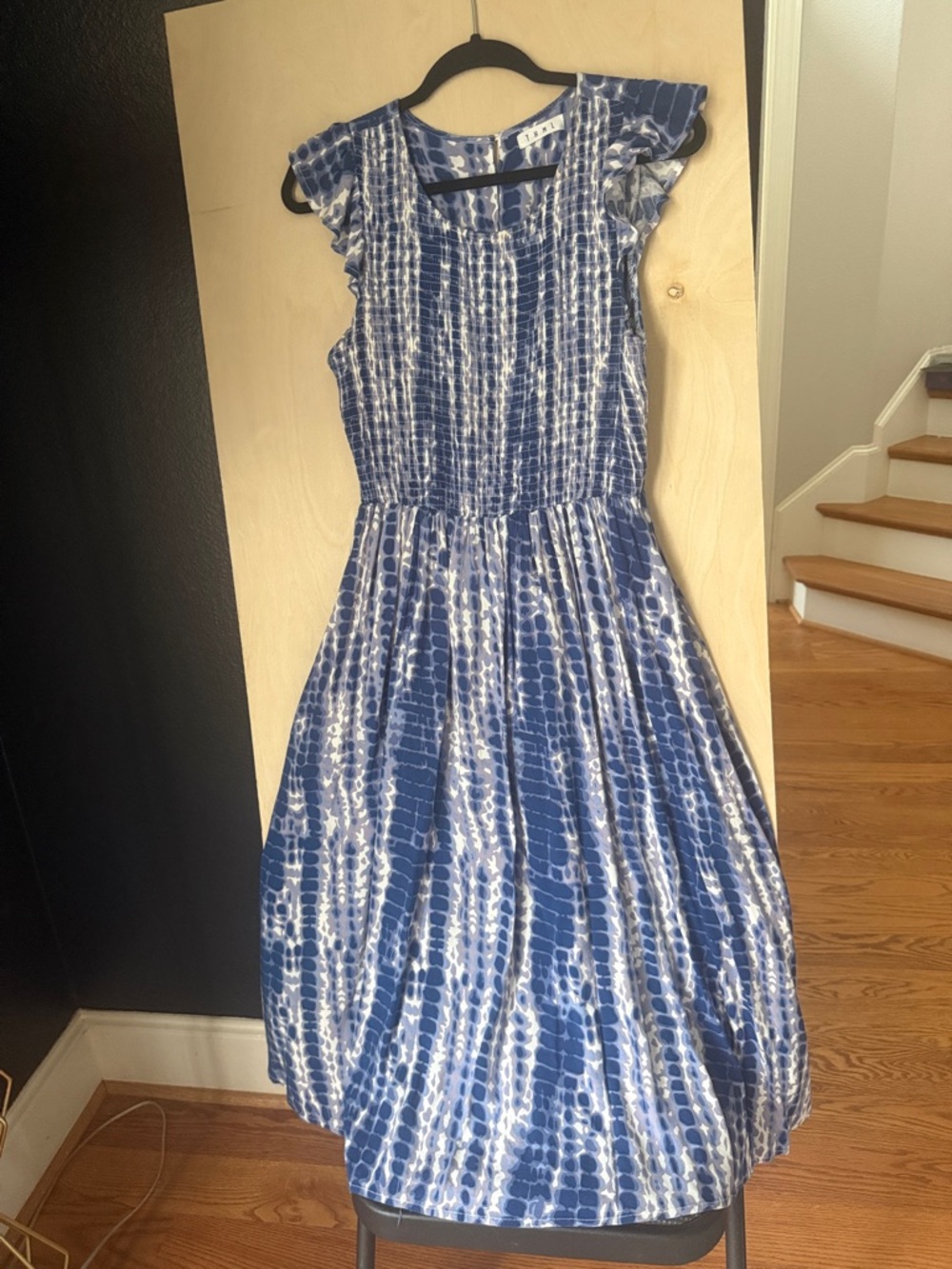 THML Blue Tie-Dye Midi Dress